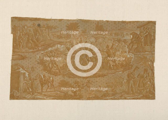 Cambronne at Waterloo (Furnishing Fabric), France, 1820/25. Creator: Hartmann et Fils.