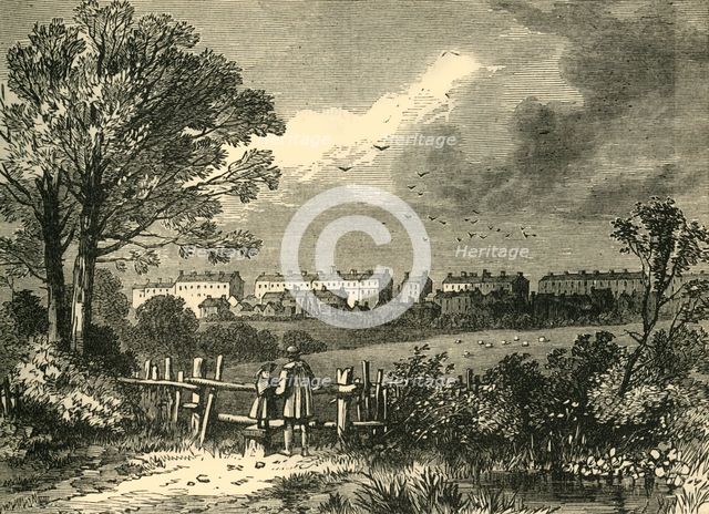 'Camden Town, from the Hampstead Road, Marylebone, 1780', (c1876). Creator: Unknown.
