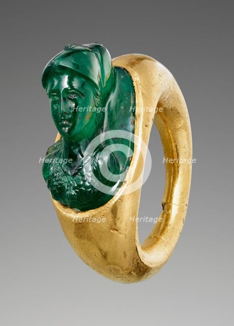 Cameo Gem with Minerva set into a Hollow Ring, 1st century A.D. Creator: Unknown.