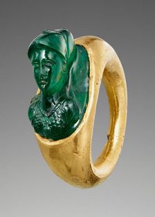 Cameo Gem with Minerva set into a Hollow Ring, 1st century A.D. Creator: Unknown