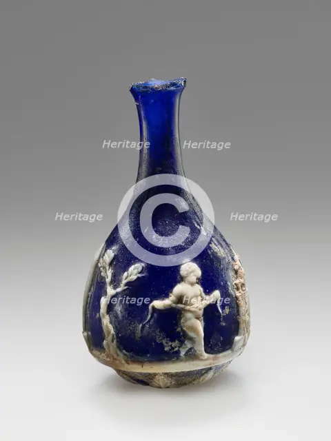 Cameo Glass Flask, 25 B.C.-A.D. 25. Creator: Unknown.