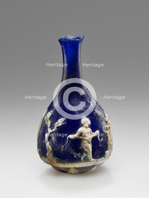 Cameo Glass Flask, 25 B.C.-A.D. 25. Creator: Unknown.