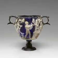 Cameo Glass Skyphos, 25 B.C.-A.D. 25. Creator: Unknown