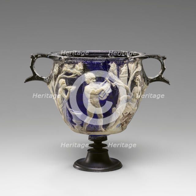 Cameo Glass Skyphos, 25 B.C.-A.D. 25. Creator: Unknown.
