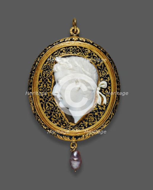 Cameo Portraying Tiberius, 14-37 (cameo); 1525-1550 (mount). Creator: Unknown.