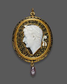 Cameo Portraying Tiberius, 14-37 (cameo); 1525-1550 (mount). Creator: Unknown