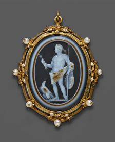 Cameo Portraying Emperor Claudius as Jupiter, Roman, 41-54 CE; Italian mount, late 16th century. Creator: Unknown