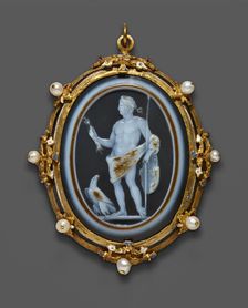 Cameo Portraying Emperor Claudius as Jupiter, Roman, 41-54 CE; Italian mount, late 16th century. Creator: Unknown