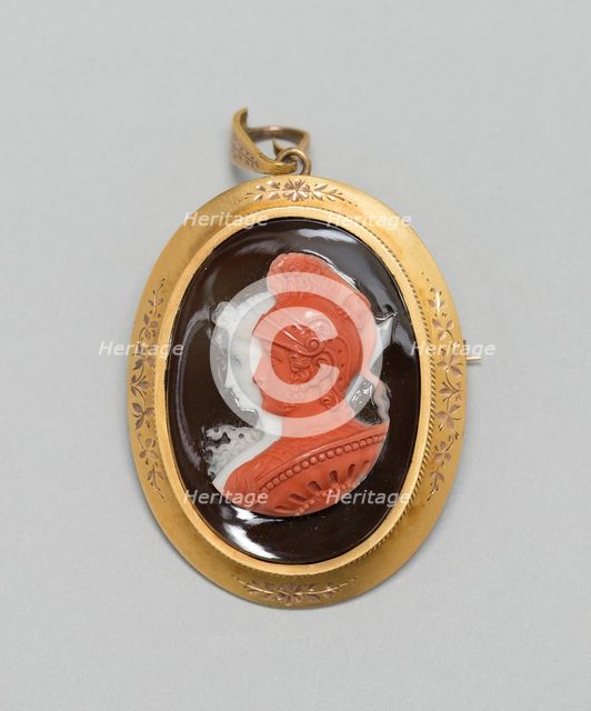 Cameo Pendant Brooch, Italy, c. 1860/75. Creator: Unknown.