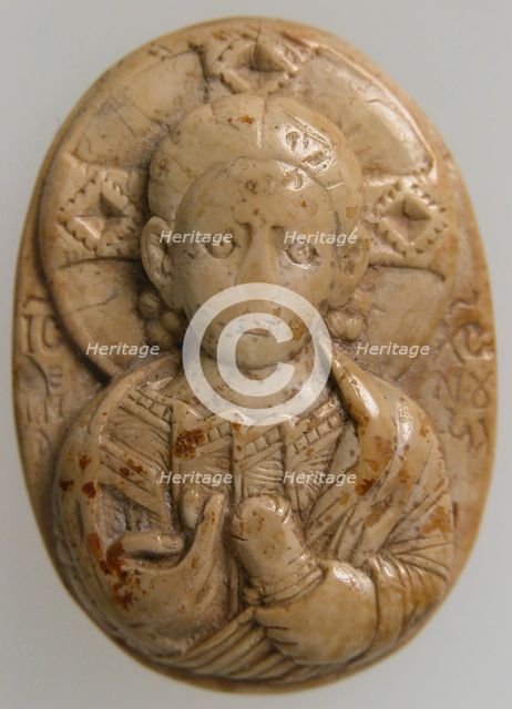 Cameo with Christ Emmanuel, Byzantine, 1200-1400. Creator: Unknown.