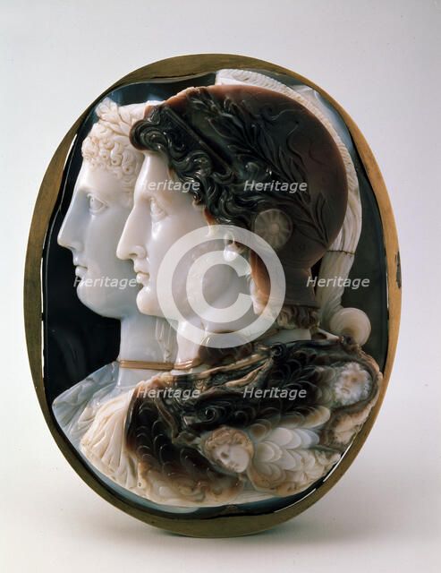 'Cameo (The Gonzaga Cameo) with King Ptolemy II of Egypt and his wife Arsinoe I', 3rd century BC. Artist: Unknown