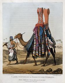 Camel Conveying a Bride to her Husband 1821. Artist: Denis Dighton