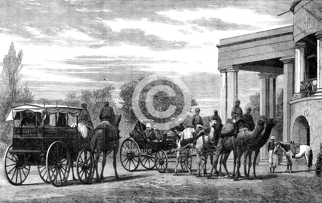 Camel-carriage used by the Lieutenant-Governor of the Punjaub, 1864. Creator: Unknown.