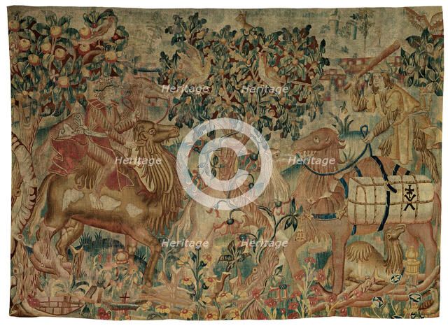 Camel Riders, presumably from a Wild Man series, Flanders, 1475/1510. Creator: Unknown.