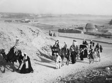 Camel tour, Giza, Egypt, c1920s-c1930s(?)