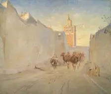 Camels in a Street in Tunisia, 1882. Creator: Theodor Esbern Philipsen