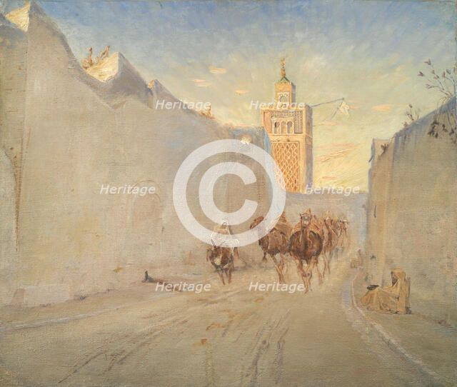 Camels in a Street in Tunisia, 1882. Creator: Theodor Esbern Philipsen.