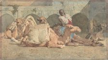 Camels Reposing, Tangiers, ca. 1854-74. Creator: Mariano Jose Maria Bernardo Fortuny y Carbo