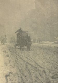 Camera Work: Winter - Fifth Avenue, 1892. Creator: Alfred Stieglitz