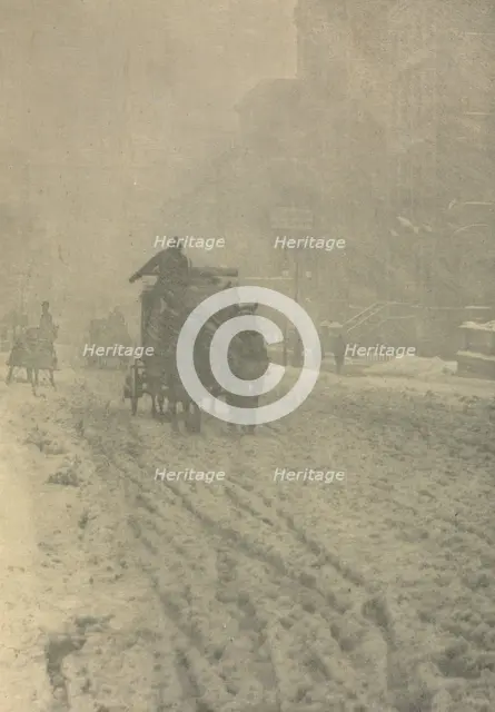 Camera Work: Winter - Fifth Avenue, 1892. Creator: Alfred Stieglitz.