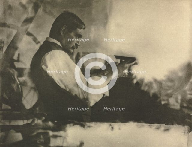Camera Work: The Etching Printer - William Strang, Esq., A.R.A., 1907. Creator: James Craig Annan.