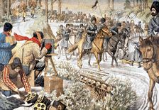 Cameraman from filming Russian troops in Manchuria for an early newsreel, Russo-Japanese War, 1904