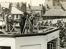 Cameras at Trent Bridge Cricket Ground, Nottingham, Nottinghamshire, c1950. Creator: Edgar Lloyd
