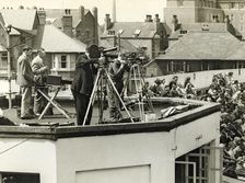 Cameras at Trent Bridge Cricket Ground, Nottingham, Nottinghamshire, c1950. Artist: Edgar Lloyd
