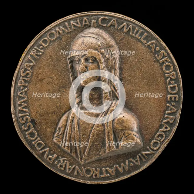 Camilla Sforza of Aragon, Wife of Costanzo Sforza 1475, c. 1490/1495. Creator: Sperandio Savelli.
