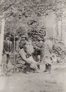 Camille Pissarro, Cezanne, Martinez and others in the garden at Pontoise, 1877. Creator: Unknown
