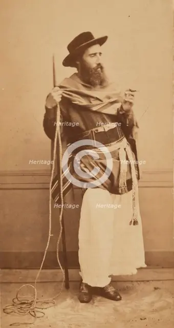 Camille Pissarro dressed in Llanero costume, reclining, c1852-1855. Creator: Unknown.