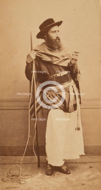 Camille Pissarro dressed in Llanero costume, reclining, c1852-1855. Creator: Unknown.