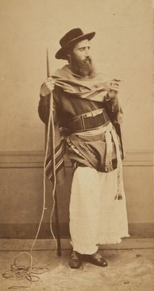 Camille Pissarro dressed in Llanero costume, reclining, c1852-1855. Creator: Unknown