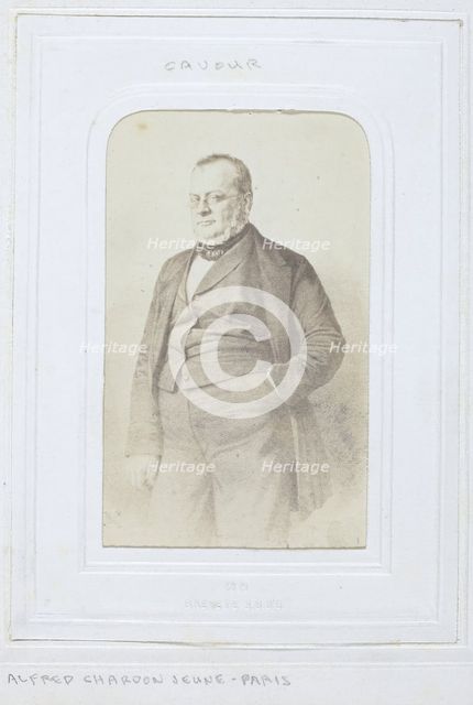 Camillo Benso, Count of Cavour, 1860-69. Creator: Alfred Chardon.