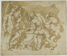 Camillus Attacking Brennus, c. 1550. Creator: Unknown