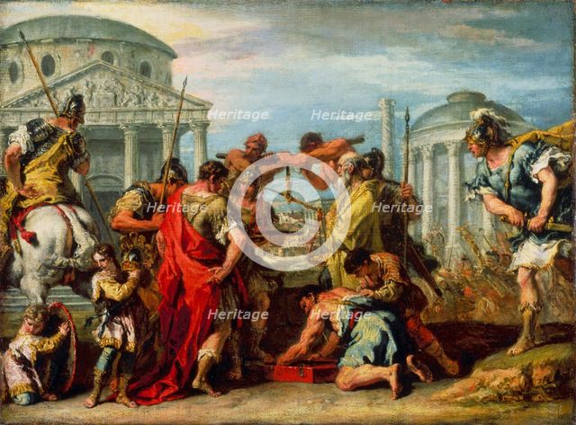 Camillus Rescuing Rome from Brennus, c.between 1716 and 1720. Creator: Sebastiano Ricci.