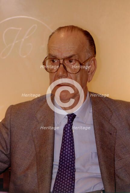 Camilo Jose Cela (1916-2002), Spanish writer and Nobel Prize of Literature, portrait 1991.