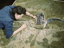 Camouflage class at New York University, where men and women...New York, N.Y. , 1943. Creator: Marjory Collins