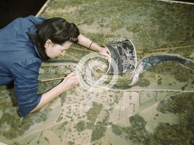 Camouflage class at New York University, where men and women...New York, N.Y. , 1943. Creator: Marjory Collins.
