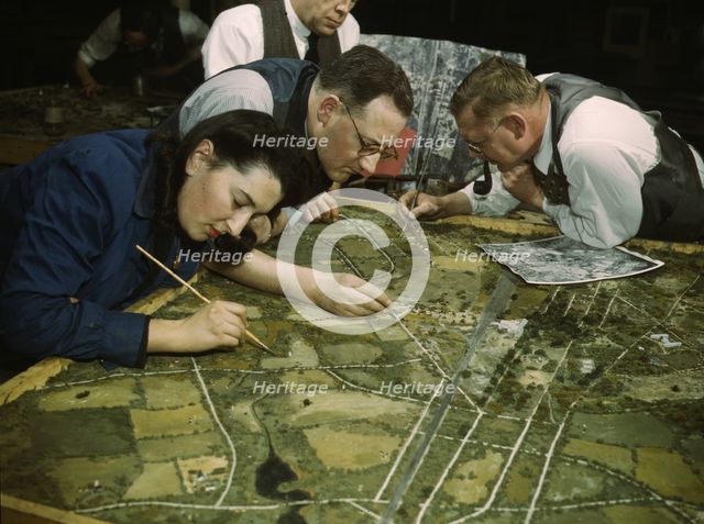 Camouflage class at New York University, where men and women...New York, N.Y. , 1943. Creator: Marjory Collins.