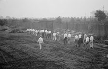 Camp, Walter, I.E, Exercise School - Cabinet Officials Exercising with Other Govt..., 1917 or 1918. Creator: Harris & Ewing