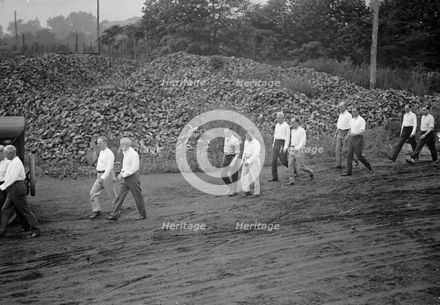 Camp, Walter, I.E, Exercise School - Cabinet Officials Exercising with Other Govt..., 1917 or 1918. Creator: Harris & Ewing.