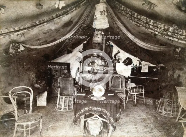 Camp at Balmoral, tent interior, c1890. Creator: Unknown.