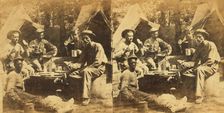 Camp dinner., 1861-1865. Creator: T. C. Roche