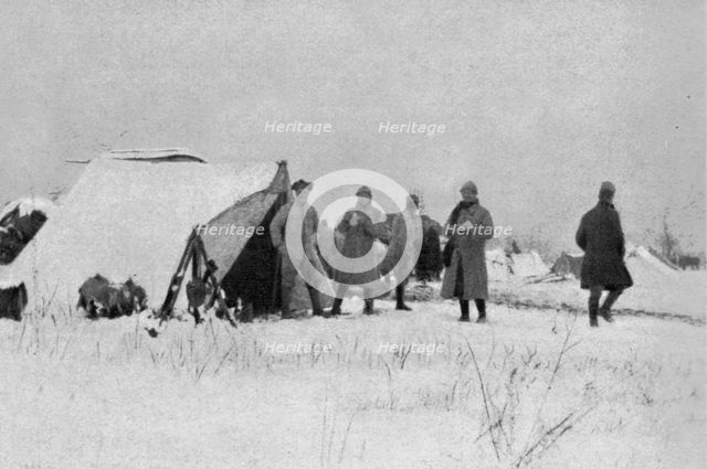 'Camp francais sous la neige, pres de Monastir', 1916. Creator: Unknown.