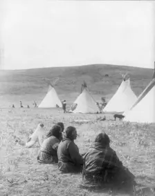 Camp gossips-Atsina, c1908. Creator: Edward Sheriff Curtis