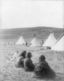 Camp gossips-Atsina, c1908. Creator: Edward Sheriff Curtis