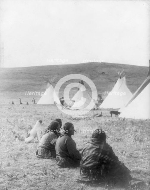 Camp gossips-Atsina, c1908. Creator: Edward Sheriff Curtis.