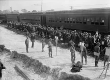 Camp Meade #1 - Arrival of Drafted Men, 1917. Creator: Harris & Ewing