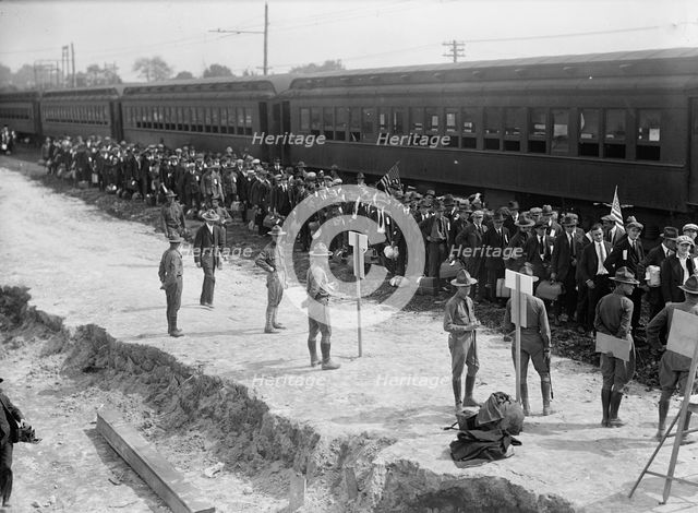 Camp Meade #1 - Arrival of Drafted Men, 1917. Creator: Harris & Ewing.